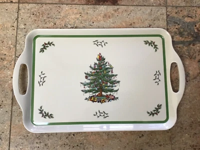 Pimpernel Christmas Tree Large Melamine Handled Tray, 18.9 inch x 11.6 inch - Image 1 of 4