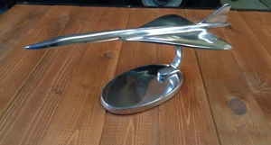 GROSSES poliertes Aluminium Modell von CONCORDE Überschallflugzeug - Bild 1 von 13