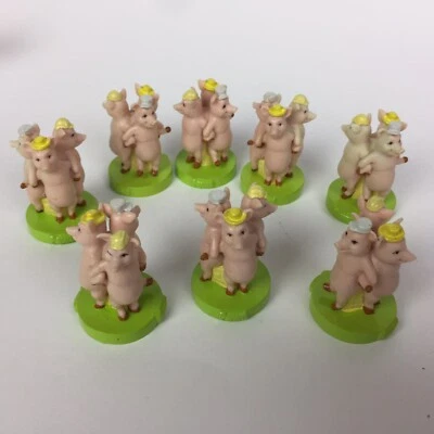 DreamWorks Shrek Ajedrez 8 Piezas de Juego Pintadas a Mano 3 Cerditos (Peones) Usado Foto 1 de 4