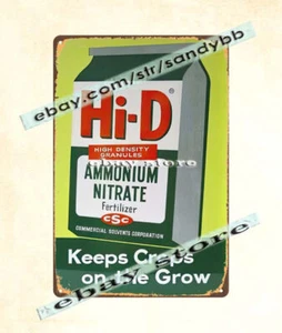 HI-D Ammonium Nitrate fertilizer farm ranch metal tin sign home garden decor - Picture 1 of 4