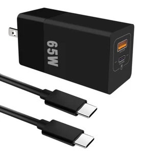 Heavy-Duty 65W PD+QC 3.0 USB C GaN Power Adapter Type C to Type C 65w Cable USA - Picture 1 of 1