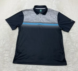 Pro Tour Mens Size XL Dark Gray Blue Striped Polo Short Sleeve Shirt Casual Golf - Picture 1 of 11