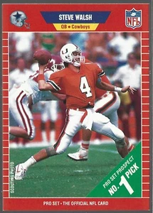 Tarjeta de novato 1989 Pro Set Steve Walsh #491 RC Dallas Cowboys Miami Hurricanes - Imagen 1 de 4