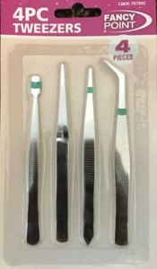 Tweezers Set 4 Precision Tweezers Clamp Model Making Set Revell Kit Watch Repair - Picture 1 of 2