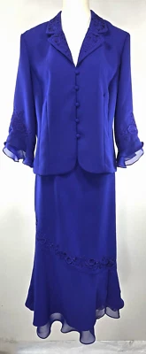 Conjunto de falda y chaqueta Plaza South de 2 piezas - púrpura - talla 16P - bordado Foto 1 de 4