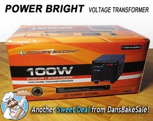 Power Bright VC100W Voltage Transformer 100 Watt Step Up/Down 110V - 220V - NEW! - Picture 1 of 12