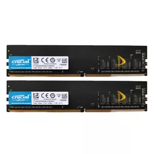 32GB Crucial 2x 16GB 1RX8 PC4-2133P DDR4 17000MHz 1.2V UDIMM Desktop Memory RAM - Picture 1 of 9