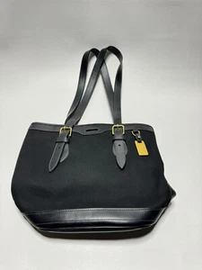 Dooney & Bourke Solid Black Canvas & Leather Bucket Purse - Picture 1 of 6