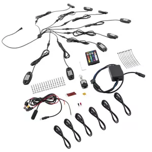 25w 8x Rgb Led Rock Lights Kit + Remote Control Waterproof Left,right,under - Picture 1 of 12