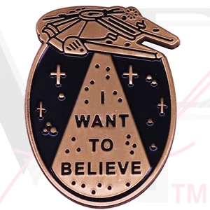 Star Wars Hard Pin Sammlerstück Emaille Millennium Falke "I Want to Believe" - Bild 1 von 6