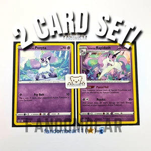 GALARIAN PONYTA & RAPIDASH EVOLUTIONS COLLEZIONE 2 CARTE POKEMON SWSH Set base LP - Foto 1 di 7