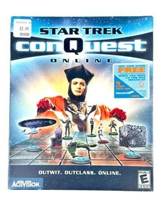 Vtg 2000 Star Trek ConQuest Big Box PC Game Ndw Sealed for Windows 95/98/2000 - Picture 1 of 14