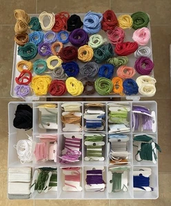 Multicolored Embroidery Floss Lot 96 Partial Skeins Unbranded includes case - Picture 1 of 5