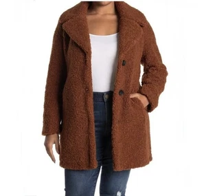 Sam Edelman Gr. S Teddy Kunstfell lockig cognac Damen Mantel Jacke braun - Bild 1 von 11