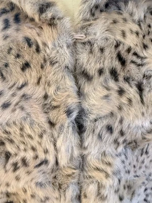 Vintage Tan Brown Leopard Cheetah Animal Print Faux Suede Fur Vest Reversible LG - Image 1 of 4