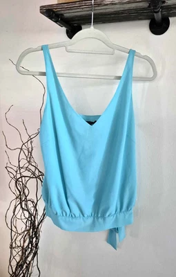 Kenneth Cole New York 女式绿松石背心绑带微风衬衫上衣 8 — 第 1/4 张图片