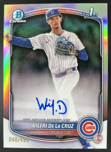 2025 Bowman Chrome Wilfri De La Cruz 1st Auto Refractor /499 Cubs - Picture 1 of 2