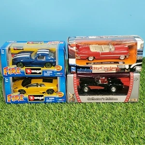 Lot Of 4 - 1:43 Die Cast Cars - 57 Corvette 55 Eldorado, Viper & Lamborghini - Picture 1 of 18