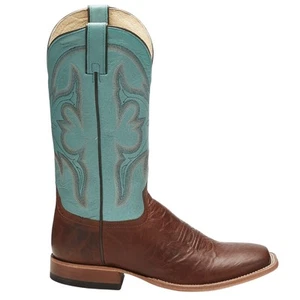 Tony Lama Sealy Embroidered Square Toe Cowboy Mens Blue, Brown Casual Boots TL3 - Picture 1 of 5