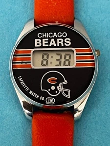 1980s Chicago Bears Digital Watch, Works! New Battery orange band - Picture 1 of 12