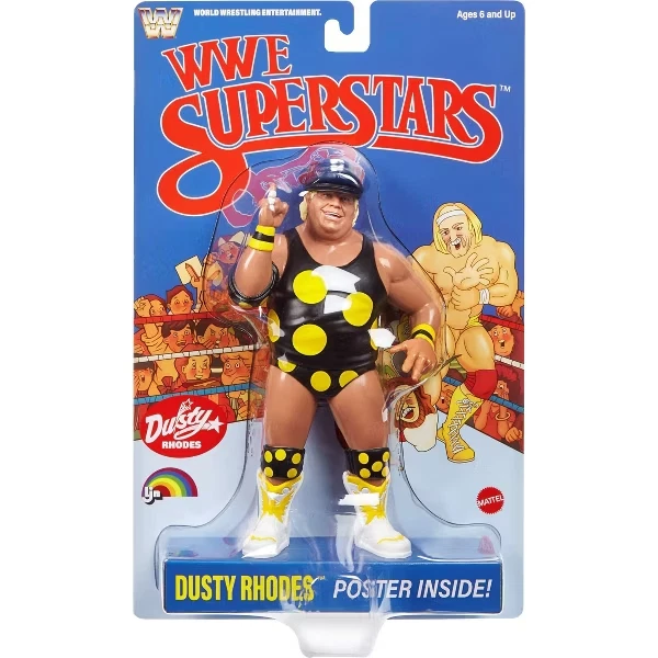 WWE LJN Superstars Dusty Rhodes 8" Wrestling Figure WWF Retro Mattel In Hand
