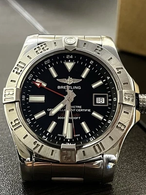 Breitling Avenger GMT A32390 Mens Black Pilot Automatic Watch Ebay authenticated - Image 1 of 4