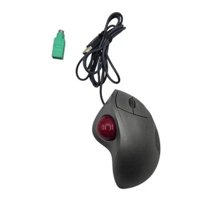 Logitech TrackMan Wheel Mouse USB Optical Trackball Silver Wired T-BB18 - Picture 1 of 11