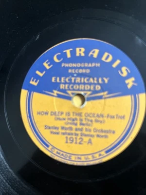 Stanley Worth Electradisk 1912How Deep Is The Ocean /Say It Isn’t So  - Image 1 of 4