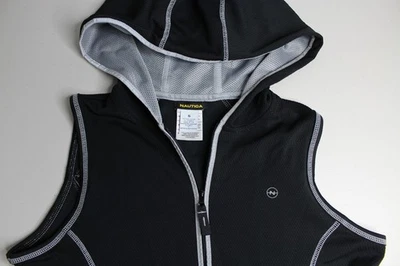 Nautica S Small Black Zip Up Sleeveless Hood Performance Sailing Boating 3188Z5 - Image 1 of 4
