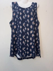Camiseta sin mangas Wonderly Studio para mujer azul marino con estampado de animales | Talla XXL | Azul claro melocotón - Imagen 1 de 8