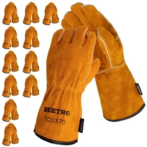 Welding Gloves 12 Pairs Cow Leather Forge/Mig/Stick/Tig Welder Heat/Fire Resi... - Picture 1 of 7