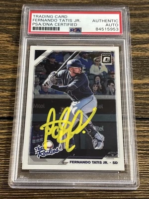 FERNANDO TATIS JR RC AUTO 2019 ÓPTICA “THE ROOKIES” tinta amarilla certificado PSA auténtico Foto 1 de 2