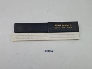 Rechenschieber + Etui Albert Nestler D.R.Patent Rietz Nr. 23RF antik #250636 - Afbeelding 1 van 7