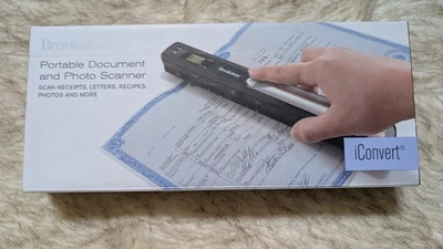 NEW Brookstone iConvert Portable Document and Photo Scanner Receipts Documents - Image 1 of 2