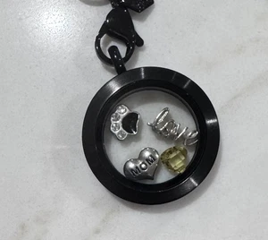 NUOVO Origami Gufo Medio Nero Medaglione Vivente Nero 30” Catena Cane Mamma Charms - Foto 1 di 5