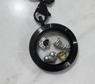 NUEVO Origami Owl Medio Negro Living Locket Negro 30” Cadena Perro Mamá Dijes Foto 1 de 4