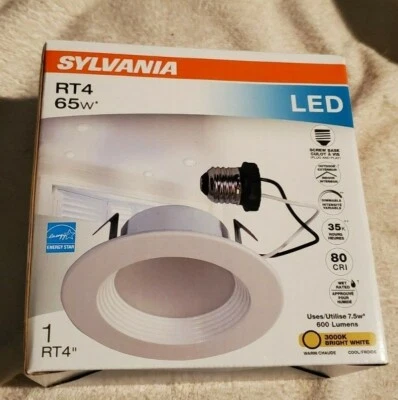 Sylvania RT4" 7.5 W (65W) Contractor Series LED Retrofit Downlight, 600Lm Qty 4 - Image 1 of 4