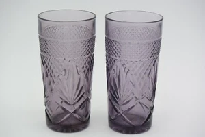 2 Cristal D'Arques Durand New Amethyst Cooler Glass Tumblers. 6.25” France - Picture 1 of 4
