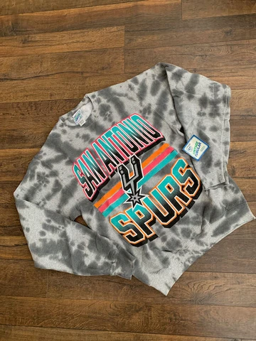 NBA SAN ANTONIO SPURS men's crew neck sweatshirt , tie dye,  LARGE, NEW, '47 Cover