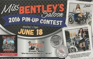 2016 Miss Bentley's Saloon Motorcycle Pin-Up Girl Contest info card - Picture 1 of 1