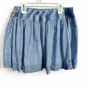 HOLLISTER MINIROCK GR. M BLAU GESTREIFT VOLLROCK MIT UNTERSCHLUPF ELASTISCHER BUND - Bild 1 von 6