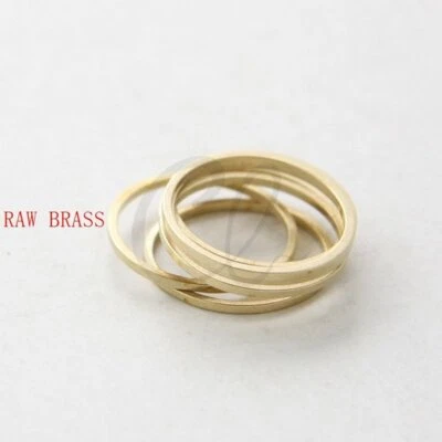 40 Pieces Raw Brass Flat CLOSED Ring - Link - Loop 18x1mm (CW-3023C-W-42) - Image 1 of 2