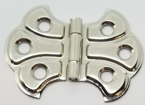 Nickel Plated Steel Shell Hinge wing butterfly antique vintage rustic small old - Picture 1 of 4