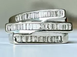 ANELLO da 1,15 ct. Baguette DIAMANTI ORO 750/18 CARATI - Foto 1 di 7