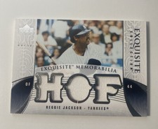 2006 Upper Deck Exquisite Reggie Jackson Triple Jersey Patch HOF /45 CREASE