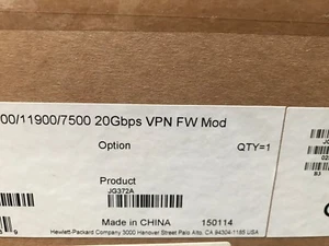 JG372A HPE 20GBPS VPN Firewall Module. New Open Box with Warranty - Afbeelding 1 van 1
