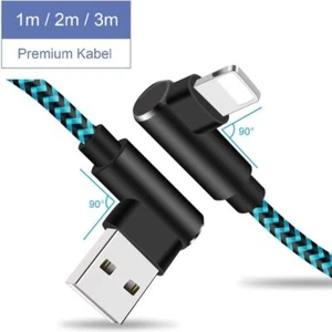 0,5m - 3m Winkelkabel 90° schnell Ladekabel für iPhone XS X 11 12 13 14 Pro iPad - Bild 1 von 7