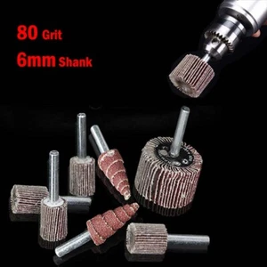 Abrasive Sandpaper Flap Sanding Rotary Wheel Grinding Head 80 Grit 6mm Shank - Picture 1 of 11