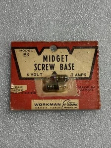 Midget Screw Base Light Bulb 6 Volt .2 Amps Model E3  Workman Elec. (2 pack) - Picture 1 of 7