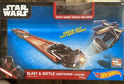 Star Wars Hot Wheels Blast and Battle Lightsaber Launcher Darth Vader Vehicle - Image 1 of 2